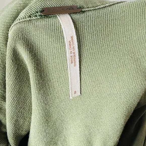 Free People Army Green Cropped Denim Jacket - Picture 4 of 7